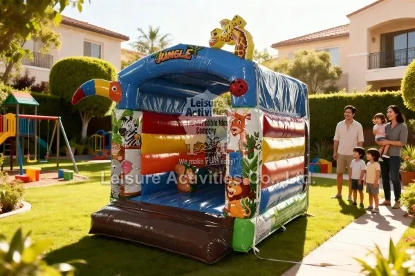 Mini Inflatable Bouncy Castle Jungle With Roof